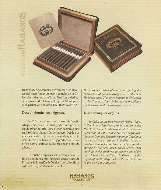 Colección Habanos 2003 - Hoyo de Monterrey Extravaganza - Booklet page 3