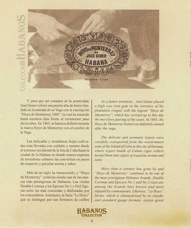 Colección Habanos 2003 - Hoyo de Monterrey Extravaganza - Booklet page 4