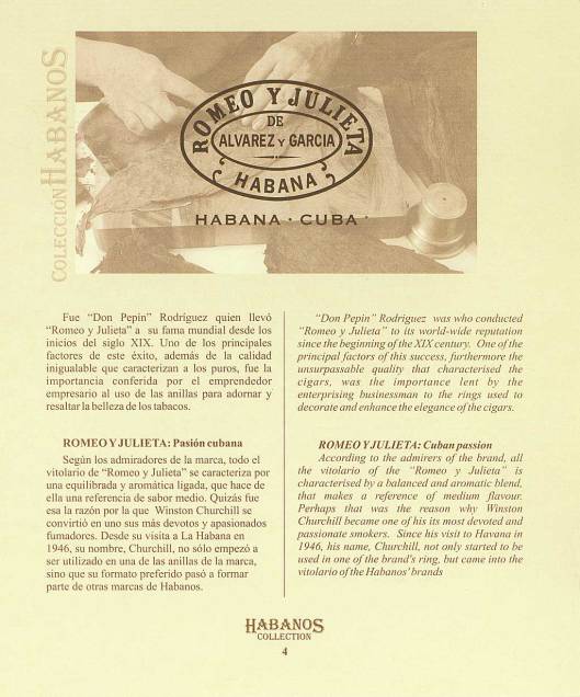 Colección Habanos 2004 Romeo y Julieta - Booklet Page 04