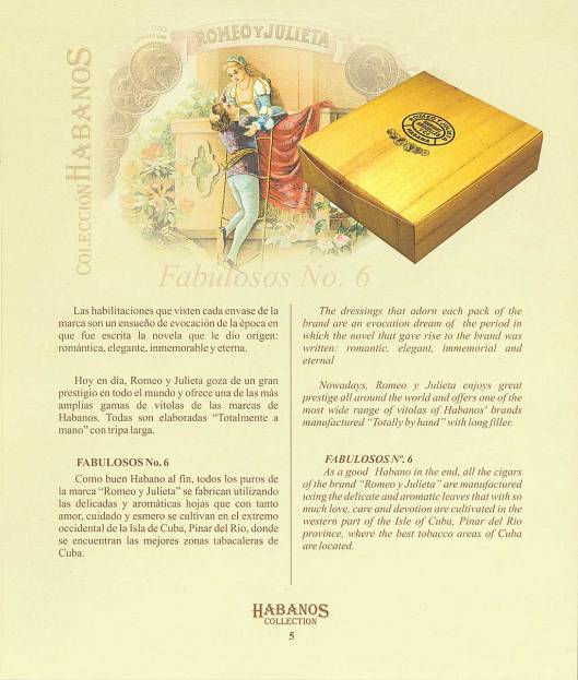 Colección Habanos 2004 Romeo y Julieta - Booklet Page 05