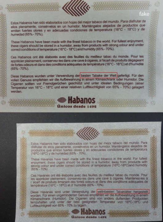 H. Upmann - Magnum 50 Edición Limitada 2005 - original vs. fake