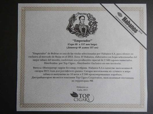 Bolivar Emperador - Edición Regionales Rusia