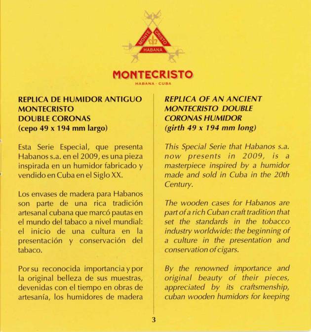 Montecristo - Réplica de Humidor Antiguo 2009 - booklet page 03
