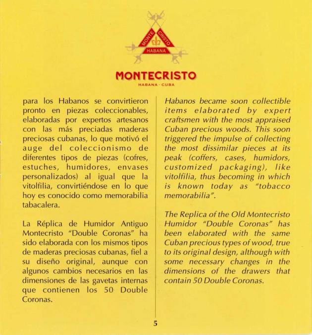 Montecristo - Réplica de Humidor Antiguo 2009 - booklet page 05