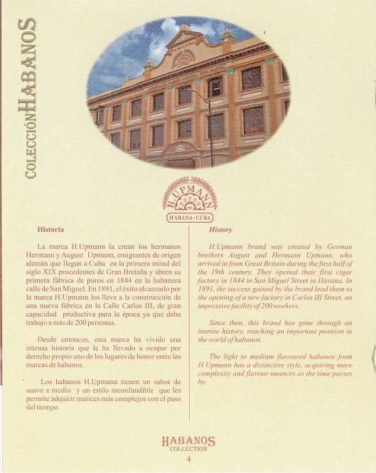 Colección Habanos – 2007 – H. Upmann - booklet page 1
