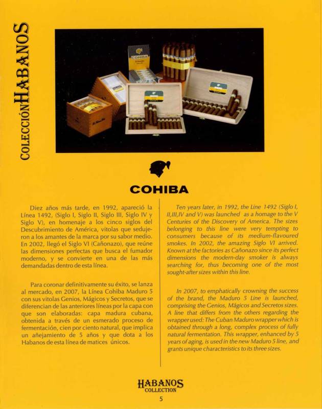 Colección Habanos – 2008 – Cohiba - booklet page 5